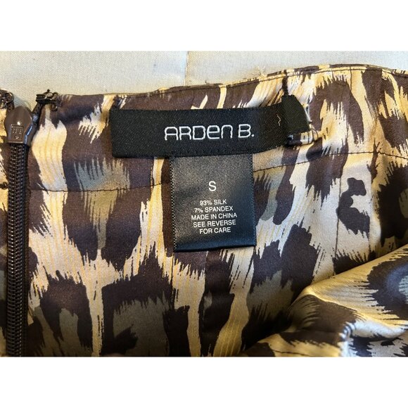 Arden B Strapless Silk Leopard Print Dress Sz S Animal Print Y2K Body con Cockta - Picture 6 of 16